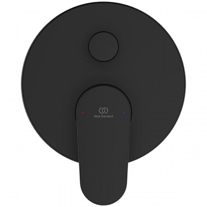 Комплект за вграждане Ceraline O Silk Black - Ideal Standard черен вграден душ смесител с метална ръкохватка и кръгла розетка за KERANOVA
