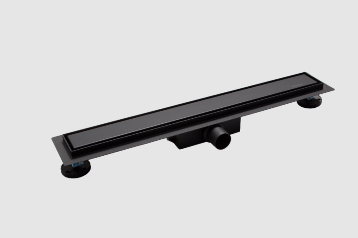 Duplex Next Black за плочка или плътна решетка 50,60,70,80,90 и 100 см. - линеен сифон Black за баня от KERANOVA