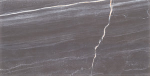Bonella Graphite 30.8x60.8 плочка с графитен мраморен ефект, тънки бели вени, идеална за баня от онлайн магазин KERANOVA