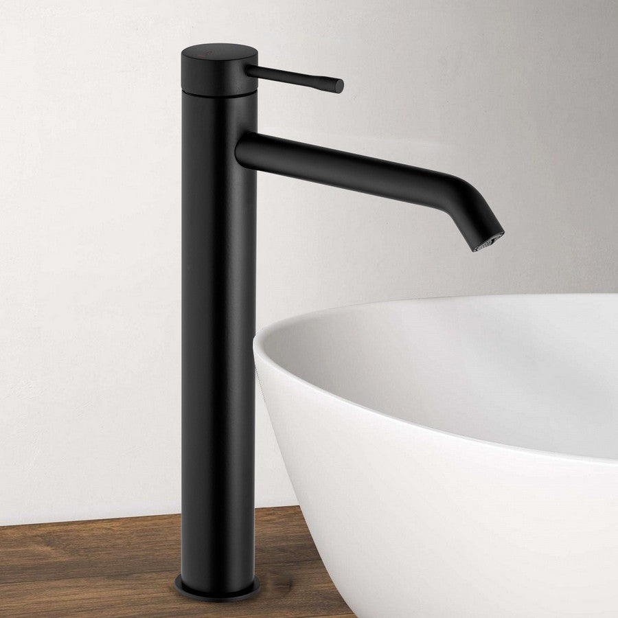 Смесител за мивка Alpi Blue Black - висок черен мат смесител без изпразнител, онлайн магазин за обзавеждане за бани KERANOVA