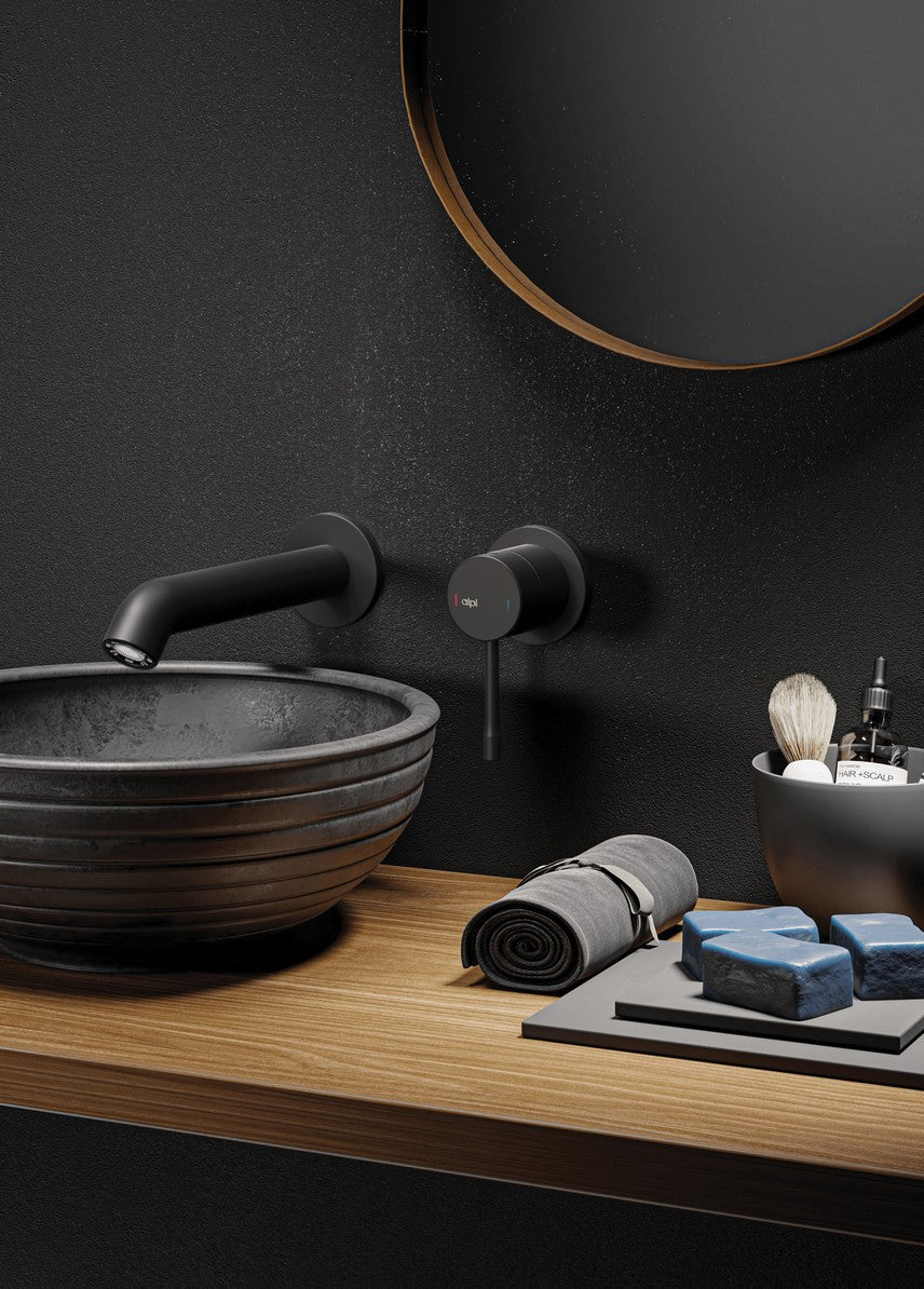 Alpi Blue Black вграден за мивка - вграден смесител за мивка в матово черно, италиански дизайн, KERANOVA онлайн магазин