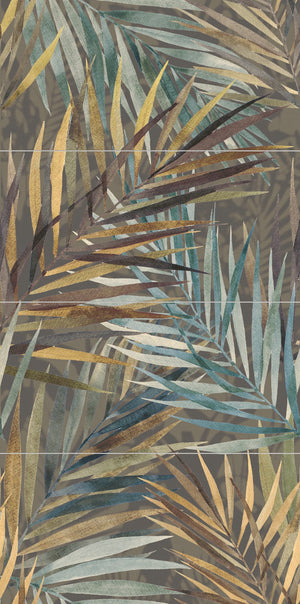 Bihara Leaves 4 59.8x119.8 декоративна плочка с растителен мотив за баня в онлайн магазин KERANOVA