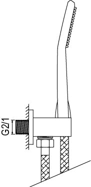 Вградена душ система с чучур Beta - Aquagrif ръчен душ държач с връзки за вграждане онлайн магазин KERANOVA