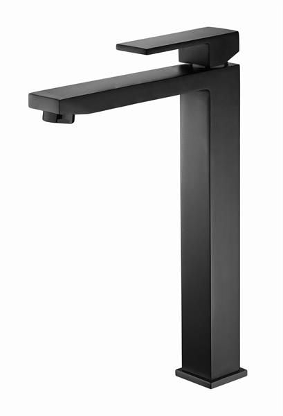 Висок смесител за мивка Cat Matt Black 250 – черен мат смесител за мивка купа, керамичен механизъм, онлайн магазин KERANOVA