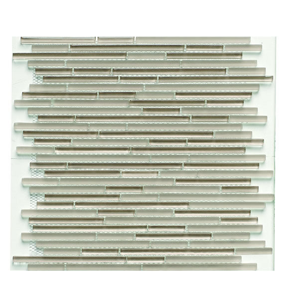 Glass Mix Strip Mosaic CREAM 29,8х30,5 см. – стъклена крем мозайка за бани, лист 29,8х30,5 см, KERANOVA онлайн магазин