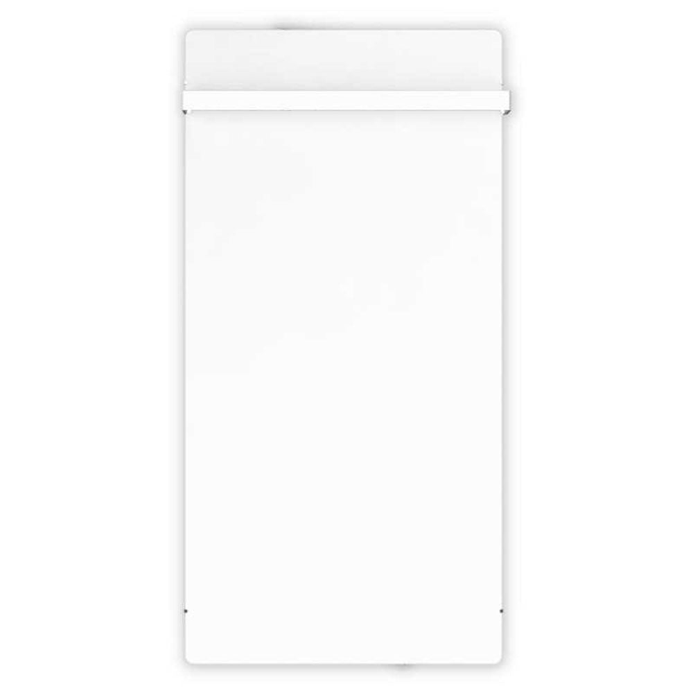 Лъчист отоплител за баня с акумулираща функция, CLIMASTAR Slim 800 W, бял WHITE QUARTZ – ултра тънък дизайн с поставка за кърпи, KERANOVA