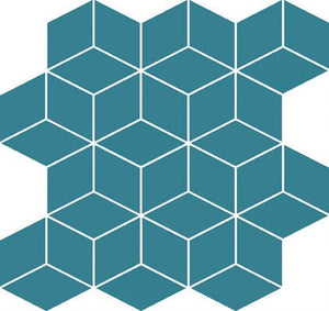 COLOUR BLINK MOSAIC DIAMOND TURQUOISE 28x29.7 - онлайн магазин за обзавеждане за бани KERANOVA, тюркоазена кубична мозайка