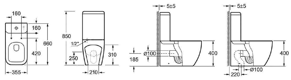 Моноблок Legend моноблок с двойно оттичане, седалка и капак със забавено падане — онлайн магазин KERANOVA