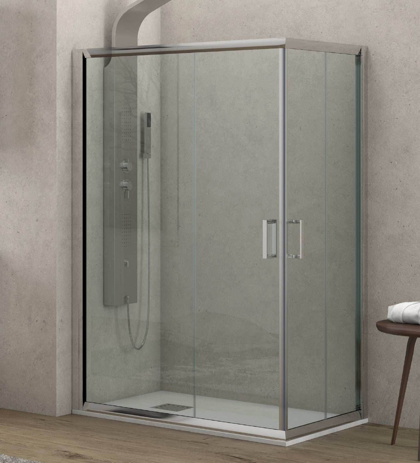 Душ кабина Caraibi 100 - 80x80 см., квадратна 80x80 см, прозрачно 5.5 мм закалено стъкло, хром профил, магнитни уплътнения, KERANOVA