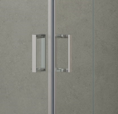 Душ кабина Caraibi 100 - 80x80 см. стъклени плъзгащи врати с хромирани дръжки, прозрачно закалено стъкло - KERANOVA онлайн магазин