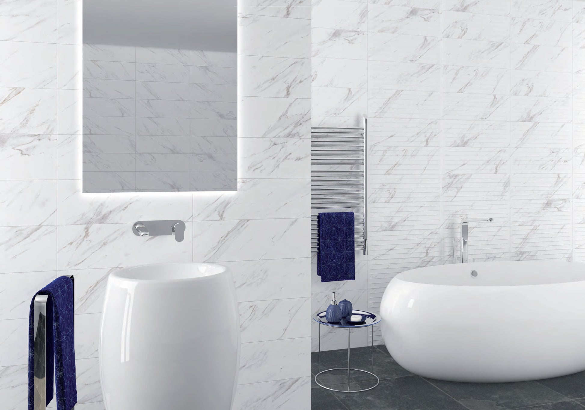 Баня Carrara MAT 20x60 - Apolo Ceramicas: елегантни матови мраморни плочки за стени и под в онлайн магазин за обзавеждане за бани KERANOVA