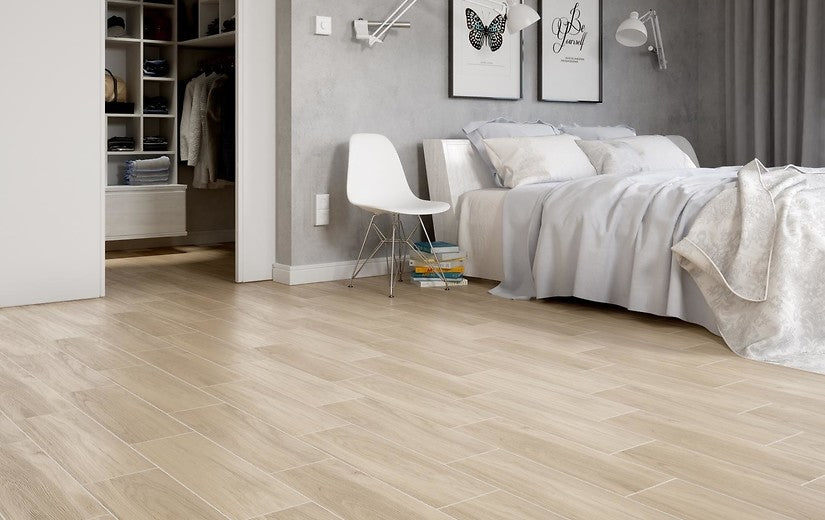 Серия Chesterwood 18.5x59.8 см. - Cersanit полски гранитогрес имитиращ дърво, светъл интериор, онлайн магазин за обзавеждане за бани KERANOVA