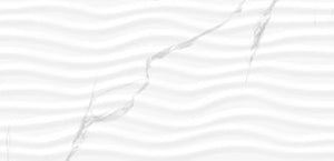 Classic Carrara Form Decor 30x60 декоративна бяла мраморна плочка с релефни вълни - онлайн магазин за баня KERANOVA