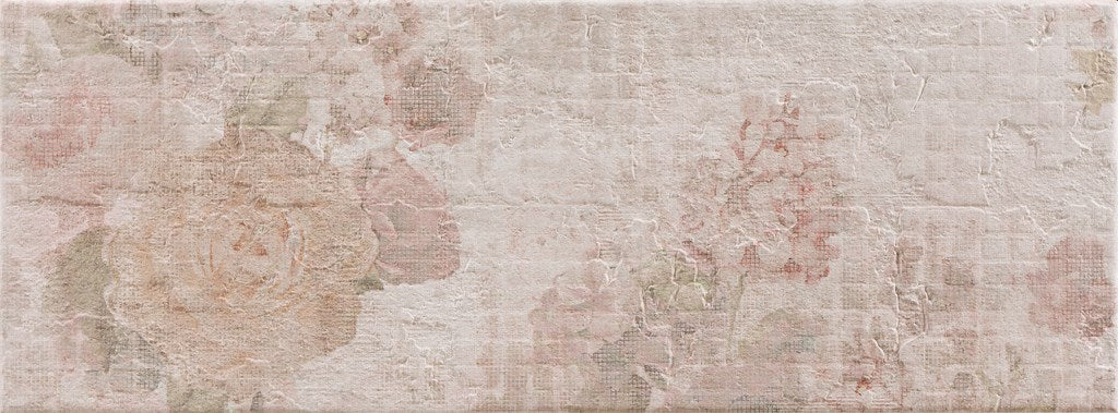 Concrete Block Decore Flower 22.5x60 – розов декор с нежни цветя за баня, онлайн магазин за обзавеждане KERANOVA