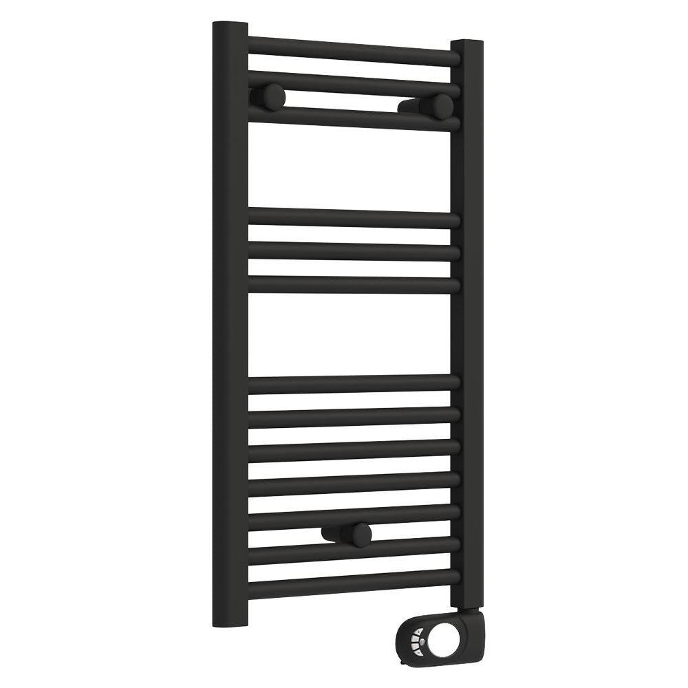 Електрическа лира Crystal E-Jade Matt Black 40x72 и 48x92 см. - матово черна стоманена електрическа лира за баня, дигитален термостат, BOOST, KERANOVA