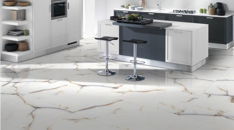 Crystal Ice Polished 60x120 полирани гранитогрес плочи 60x120 в модерна кухня — онлайн магазин за обзавеждане за бани KERANOVA