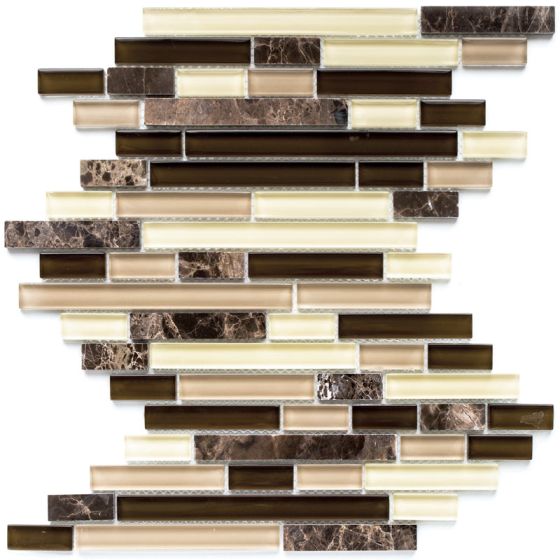 Стъклена мозайка D04 кафява стъклена мозайка лист 30.5x32.5 см за баня KERANOVA онлайн магазин