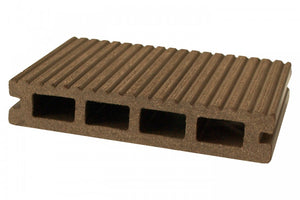 Декинг профил D 135x25 кафяв композитен панел с канални отвори – онлайн магазин за обзавеждане за бани KERANOVA