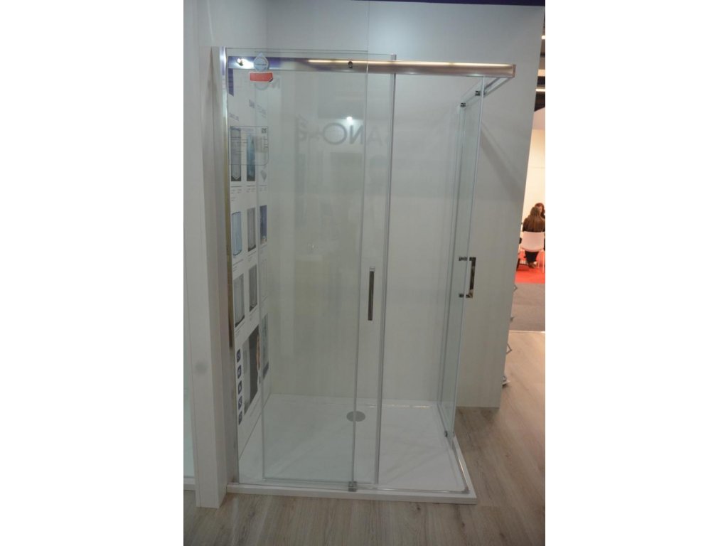 Душ кабина Elegance 100х120 см. – луксозна стъклена конструкция с две плъзгащи врати, хромиран профил, 6 мм темперирано стъкло – KERANOVA
