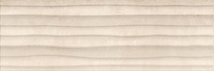 Decorado City Dune Beige 25x75 декоративна бежова плочка с релефни хоризонтални линии за баня - онлайн магазин за обзавеждане KERANOVA