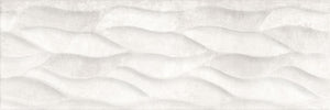 Alt Tag: Decorado City Hojas Gris 25x75 релефна сива плочка с холограмен ефект и вълнообразен листен модел за баня - онлайн магазин KERANOVA