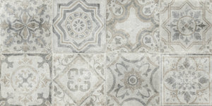 Decorado Kalina Gris 25x50 декоративни сиви плочки с винтидж шарки за баня – онлайн магазин за обзавеждане KERANOVA