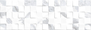 Decorado Cubik Statuario 25x75 плочки с 3D кубичен ефект за баня от онлайн магазин за обзавеждане KERANOVA
