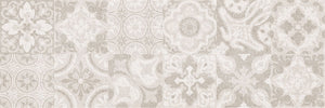 Decorado Medina Beige 25x75 декоративна бежова плочка с флорални и геометрични мотиви за баня - онлайн магазин KERANOVA