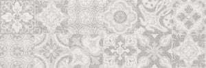 Decorado Medina Gris 25x75 плочка с кафяво-сиви геометрични и флорални орнаменти за баня от онлайн магазин за обзавеждане KERANOVA