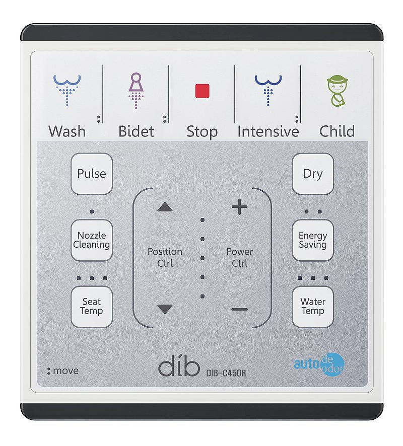 Електронно биде Daewon DIB C450R панел с бутони Wash Bidet Stop Intensive Child Pulse Nozzle Cleaning Dry – KERANOVA онлайн магазин