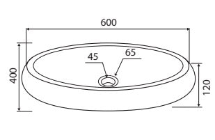Каменна мивка Donat SDOP 60х40 см. от естествен камък, уникална кремава купа 60x40x12 см за баня - онлайн магазин KERANOVA