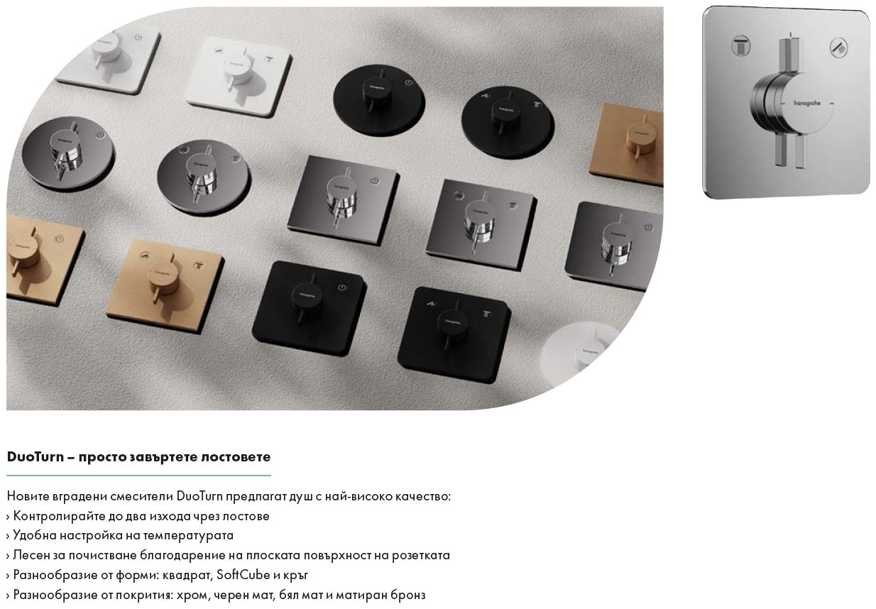 Hansgrohe Raindance E + Duoturn E matt black комплект вграден смесител Duoturn E и ръчен душ Raindance Select E за KERANOVA