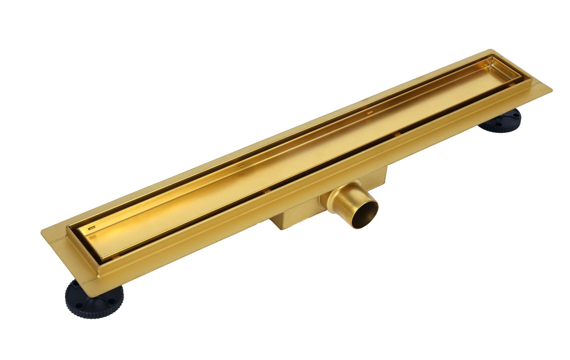 Duplex Next Gold за плочка или плътна решетка 60, 70 и 80 см. - линеен сифон за баня с златно PVD покритие, универсална плътна и за плочка решетка