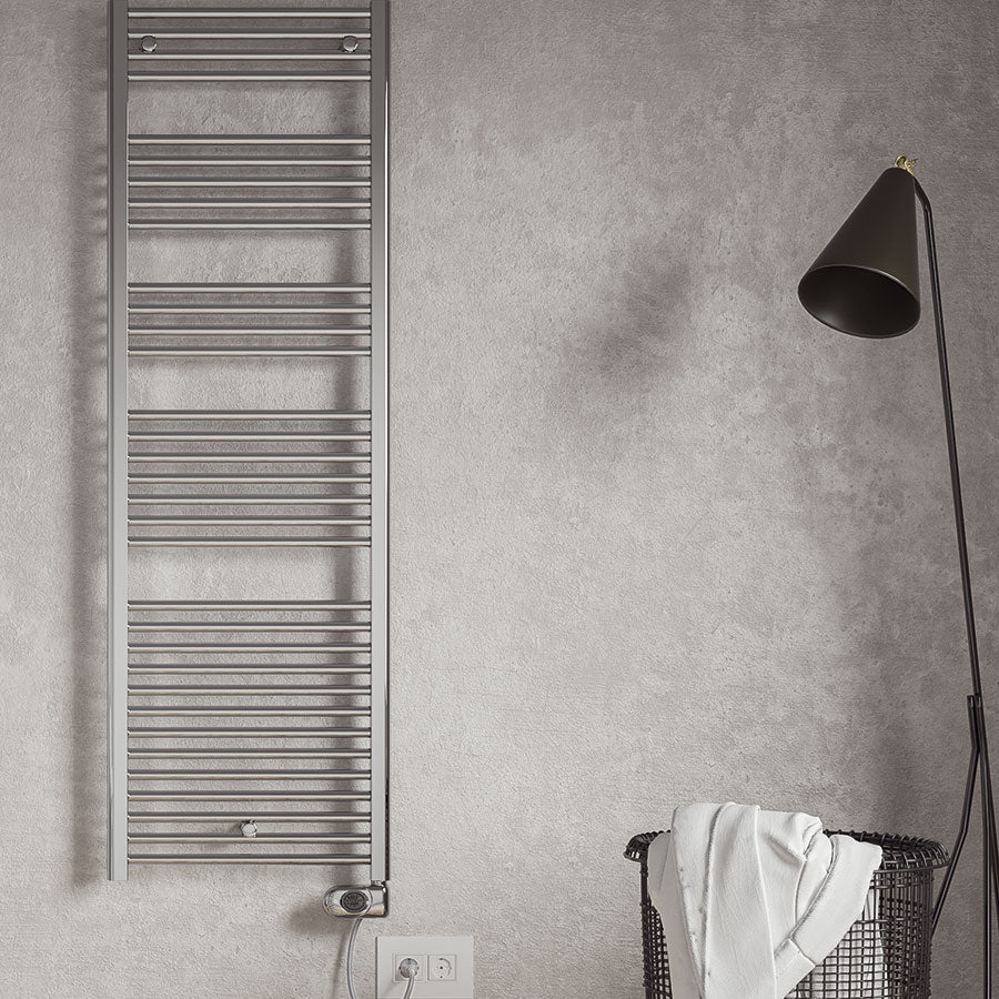 Електрическа лира Crystal E-CHROME 48x92 и 48x137.5 см. – хромирана стоманена електрическа лира с дигитално управление за баня KERANOVA