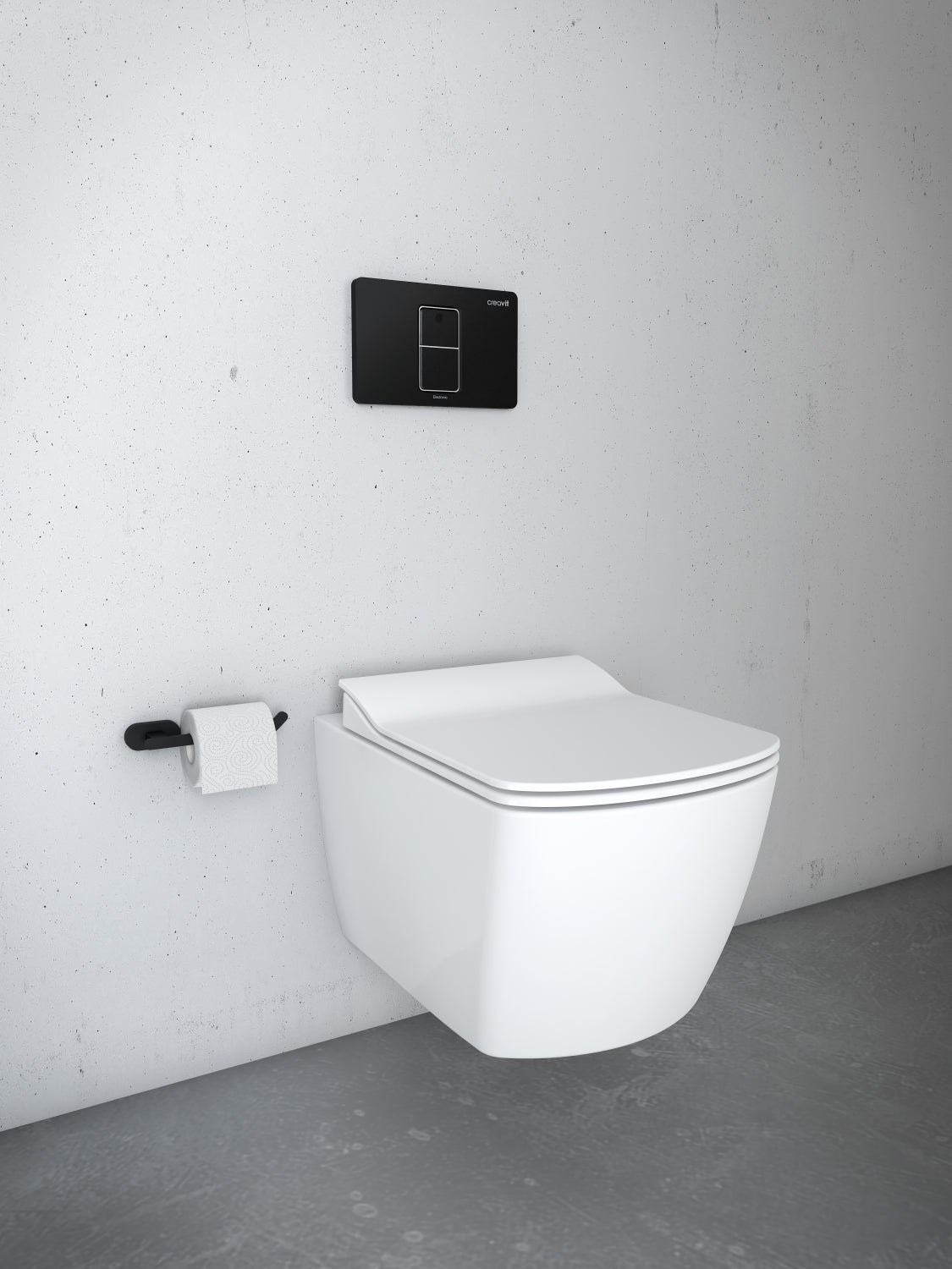 Конзолна тоалетна Elegant Rim-Off - опция биде, окачена бяла тоалетна без ръб в модерна баня - KERANOVA