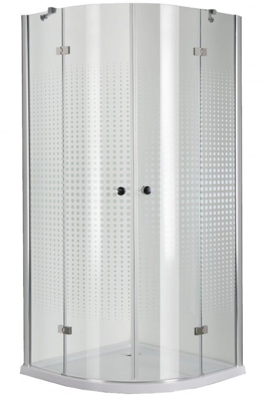 Душ кабина с отваряне - 90х90 см. - рисувано стъкло, 5 мм закалено стъкло, частичен мат, височина 195 см, KERANOVA онлайн магазин