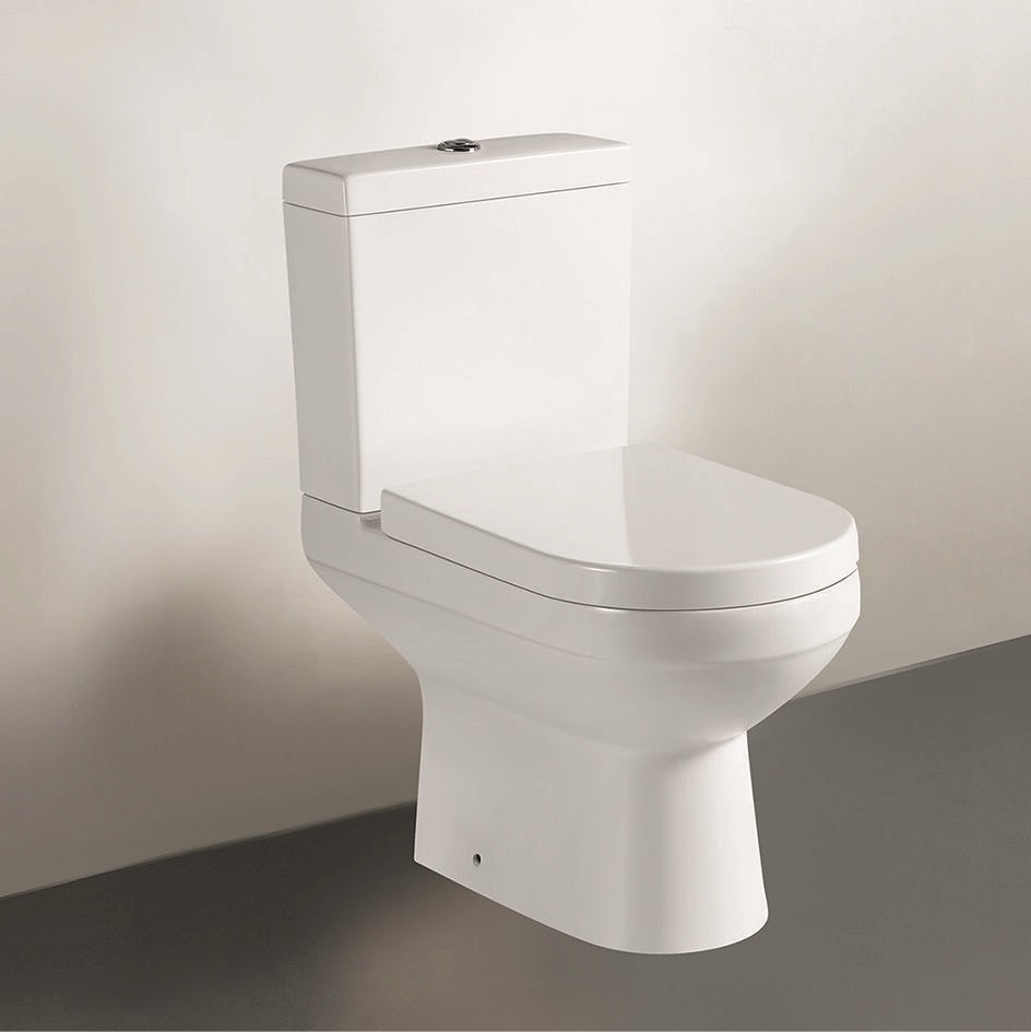 Моноблок Esai Rimless бял порцеланов моноблок с Rimless технология, седалка със забавено падане – KERANOVA онлайн магазин