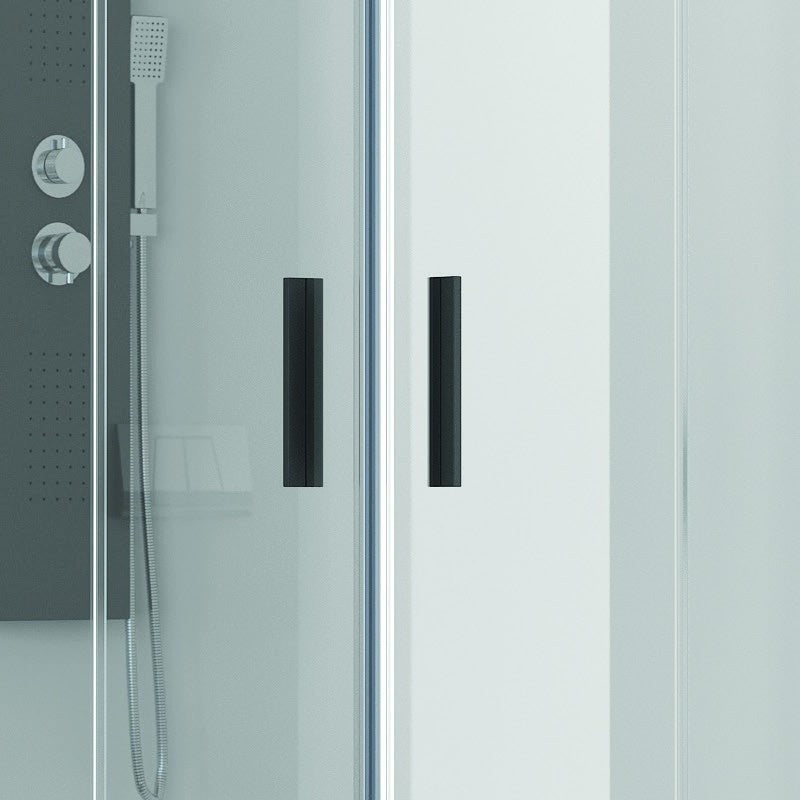Душ кабина Efe 100 Nero - 80x80 см. с черни дръжки, прозрачно 5 мм закалено стъкло, магнитни уплътнения, височина 190 см - KERANOVA