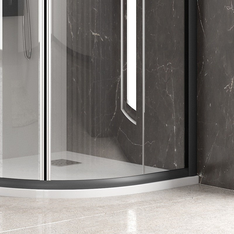 Душ кабина Efe 200 Nero - 80x80 см. с черен алуминиев профил, 5 мм закалено стъкло, магнитни уплътнения и easy clean система - KERANOVA