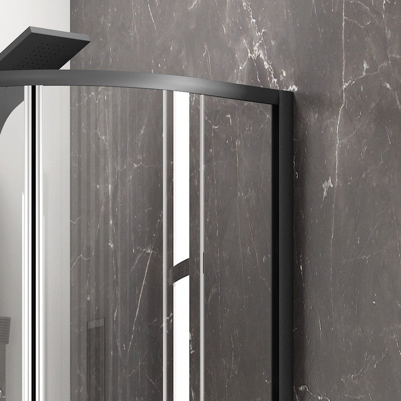 Душ кабина Efe 200 Nero - 80x80 см. черен алуминиев профил, 5 мм закалено стъкло, магнитни уплътнения, easy clean система - KERANOVA