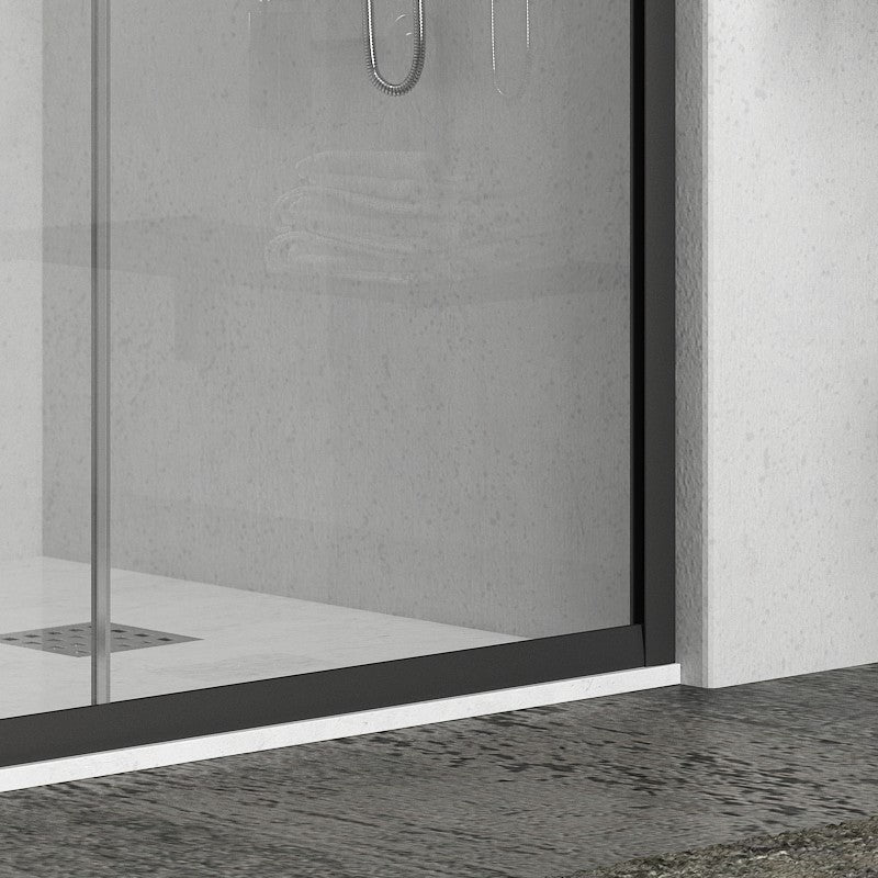 Асиметрична кабина Efe 100 Nero - 70x90 см. — черна алуминиева рамка, прозрачни стъкла, магнитни уплътнения, височина 190 см (KERANOVA)