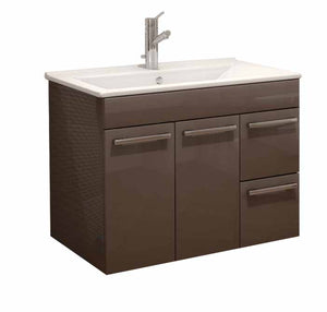 шкаф с мивка Elegance 75 RAL в кафяв гланц с четири вратички и чекмедже, онлайн магазин за обзавеждане за бани KERANOVA