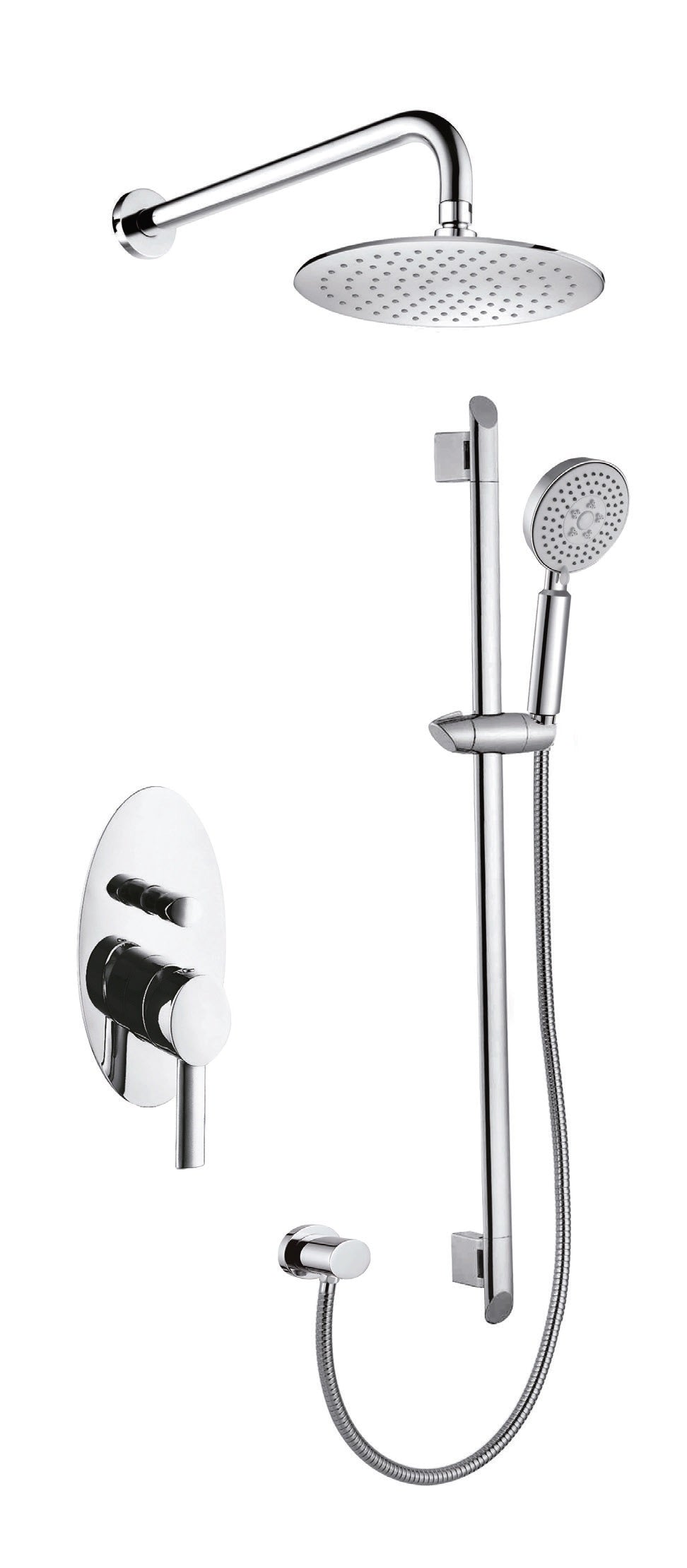 Вграден сет Sinar 4 – вграден смесител, душ глава и тръбно окачване за баня, онлайн магазин KERANOVA