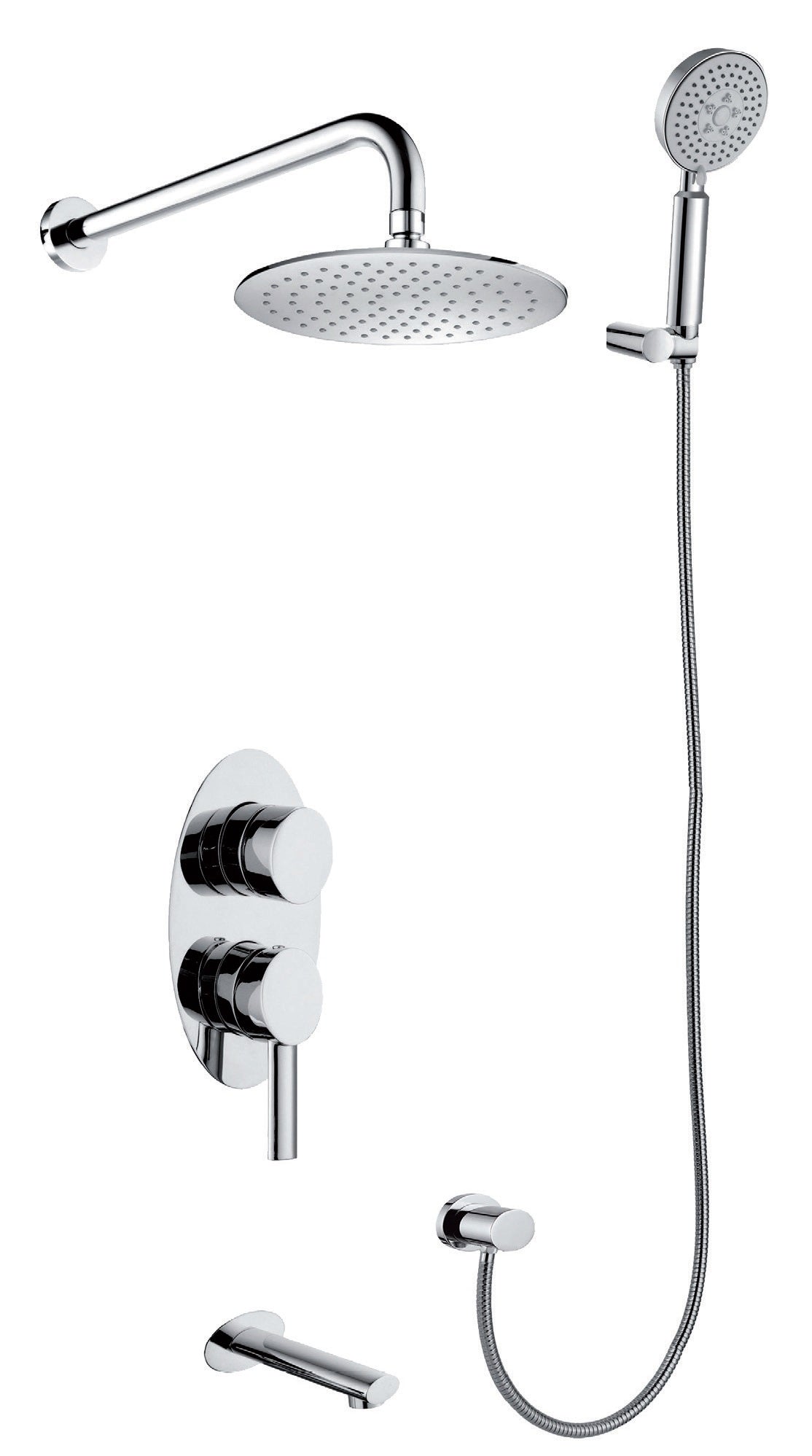 Вграден сет Sinar 5 комплект вграден смесител с душ пита, чучур и ръчен душ за онлайн магазин KERANOVA