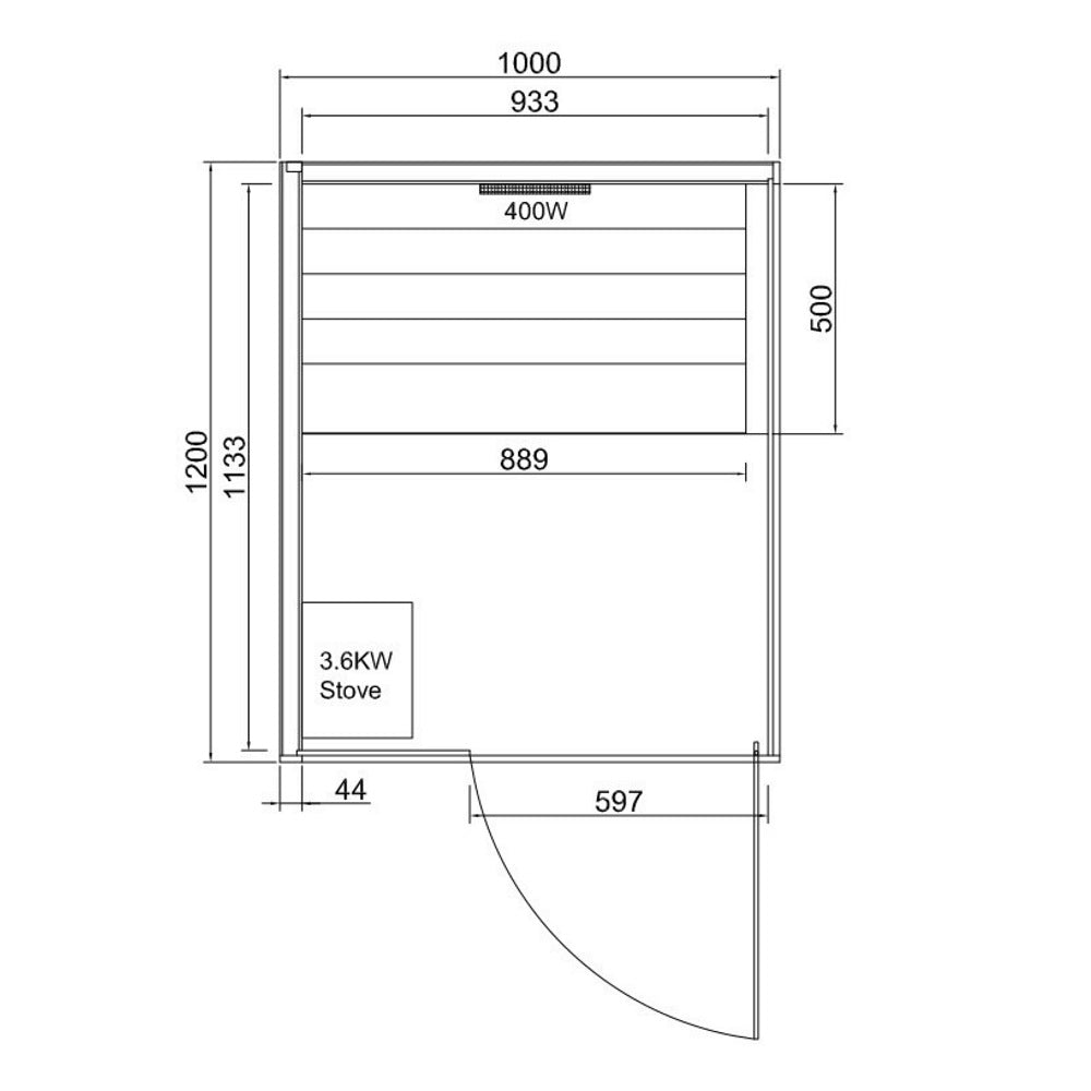 Комбинирана инфрачервена и финландска сауна Glacier S 100х120х200 см.