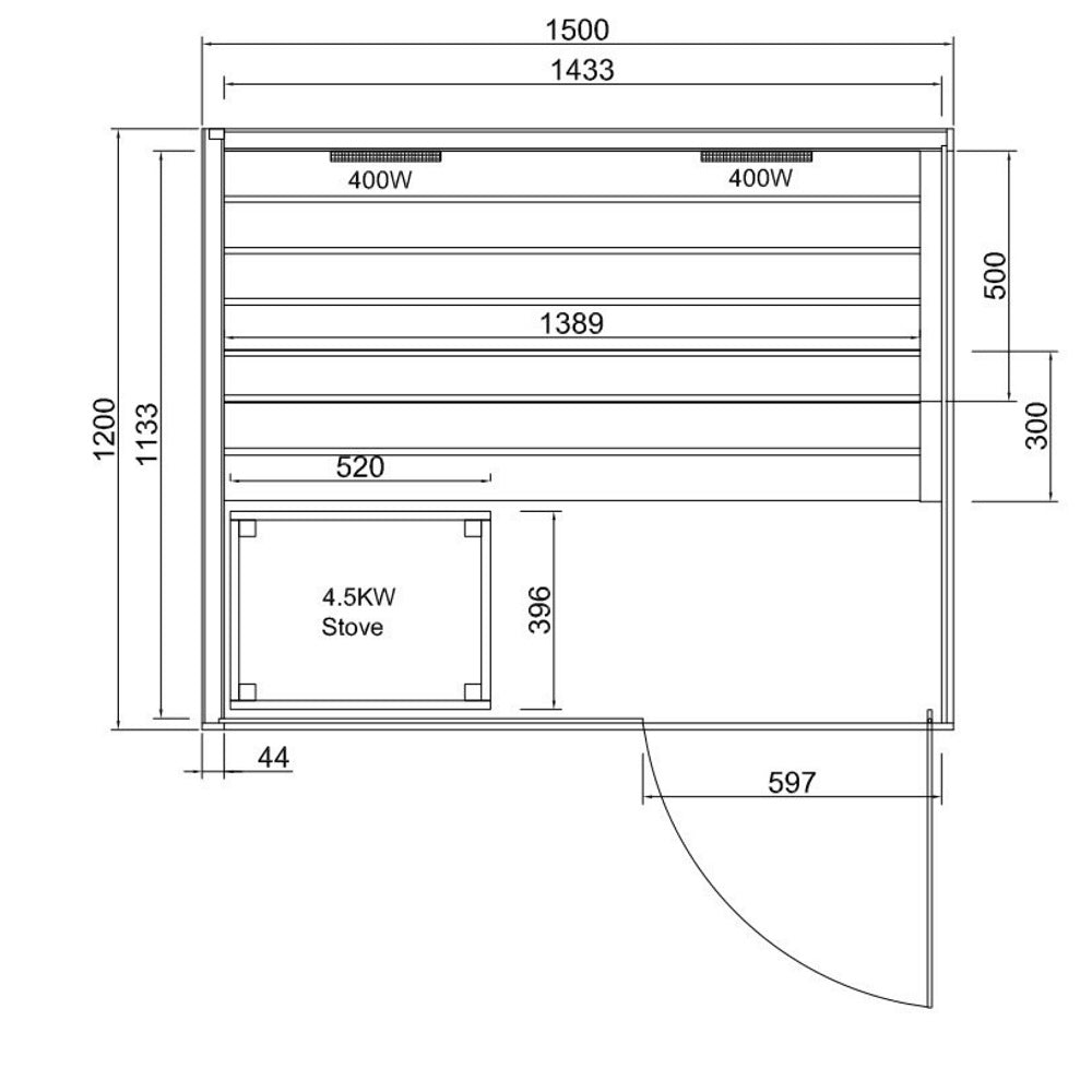 Комбинирана инфрачервена и финландска сауна Glacier L 150х120х200 см.