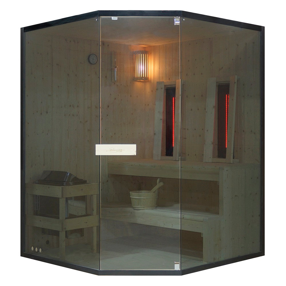 Комбинирана инфрачервена и финландска сауна Glacier XL 150х150х200 см.