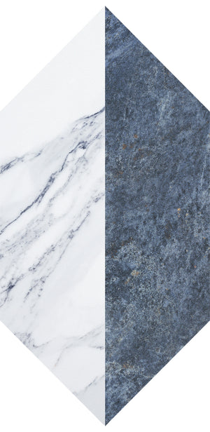 Ferro Blue Decor 14.8x22.5 декоративна плочка с бяло мраморно и синьо каменно покритие онлайн магазин за обзавеждане за бани KERANOVA