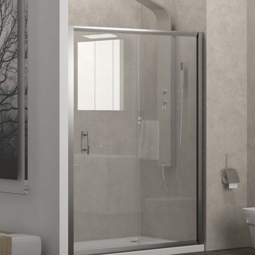 Flora 500 - 96.5-101.5 см. душ параван с една плъзгаща врата, 6 мм закалено стъкло, антикалк покритие, алуминиев профил - KERANOVA