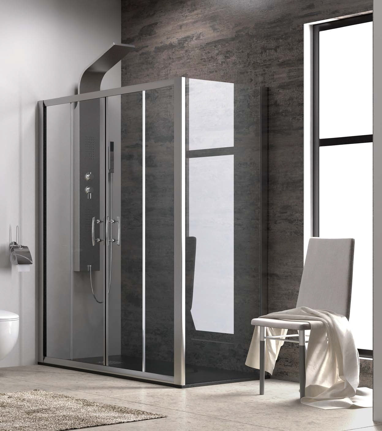 Flora 600 - 90х170 асиметрична душ кабина 6 мм закалено стъкло анти калк магнитен уплътнител онлайн магазин за обзавеждане KERANOVA